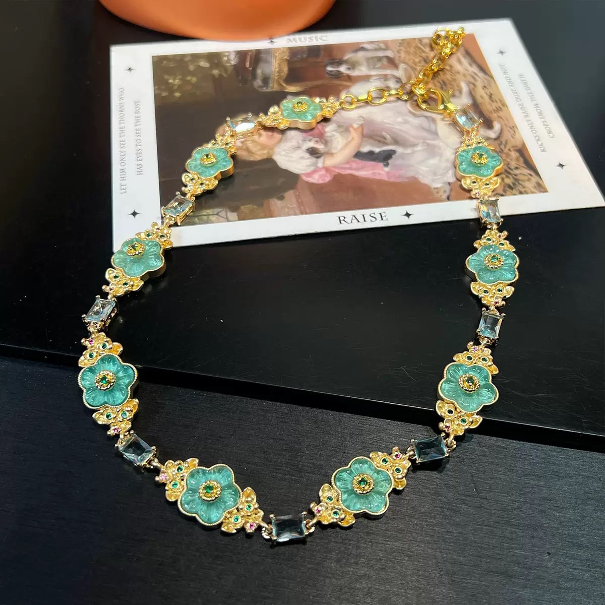 Vintage Floral Set – Necklace, Bracelet & Earrings - Image 2