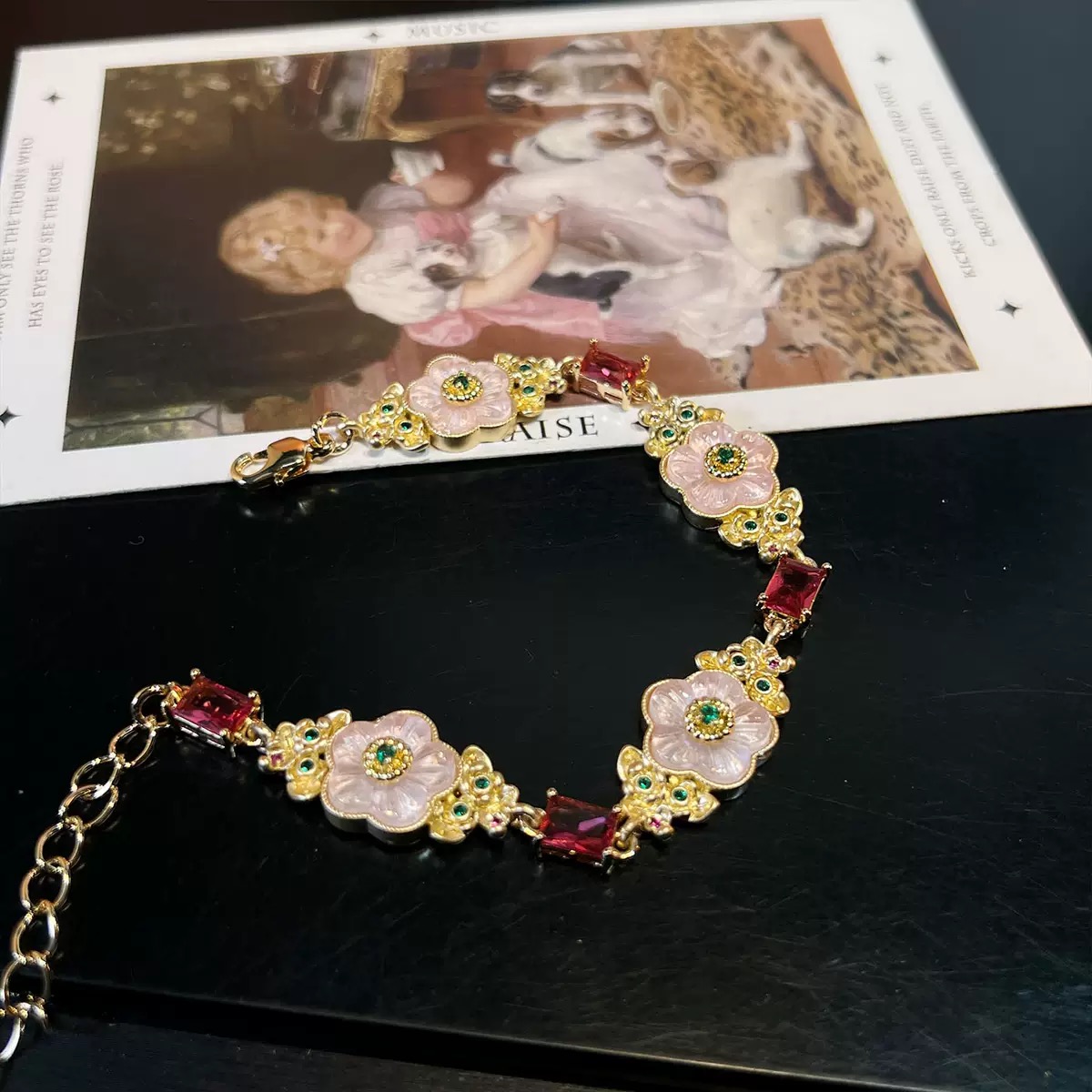 Vintage Floral Set – Necklace, Bracelet & Earrings - Image 6