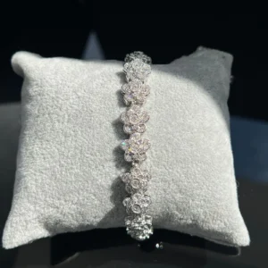 Spring Flower Crystal Bracelet – Silver